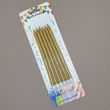 Набір свічок Золоті з блискітками - 6 шт