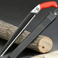 Ручна пила садова 35 см і чохлом зі сталі з ергономічною ручкою і гострим зубчастим лезом для туризму, походів, для дому