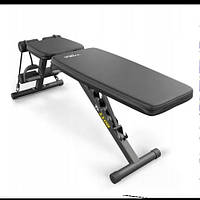 Тренувальна лава Trex Sport з регульованою спинкою, складана силова лавка для жиму, вправ з еспандерами та штангою вдома