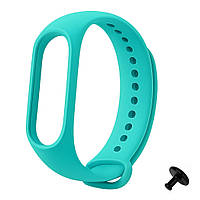 Ремінець Prime для Mi Band 3/4 силіконовий з металевою кнопкою, Aqua Green