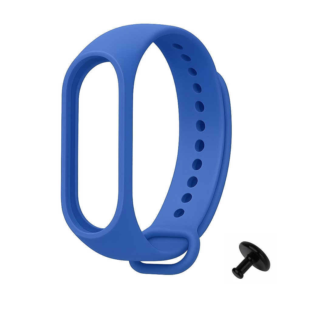 Ремінець Prime для Mi Band 3/4 силіконовий з металевою кнопкою, Blue