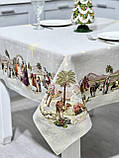 Скатертина Новорічна "Вифлеємське диво"137х180 см. гобеленова, золотий люрекс, фото 10