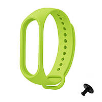 Ремінець Prime для Mi Band 3/4 силіконовий з металевою кнопкою, Lime Green