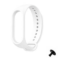 Ремешок Prime для Mi Band 3/4 силиконовый с металлической кнопкой, White