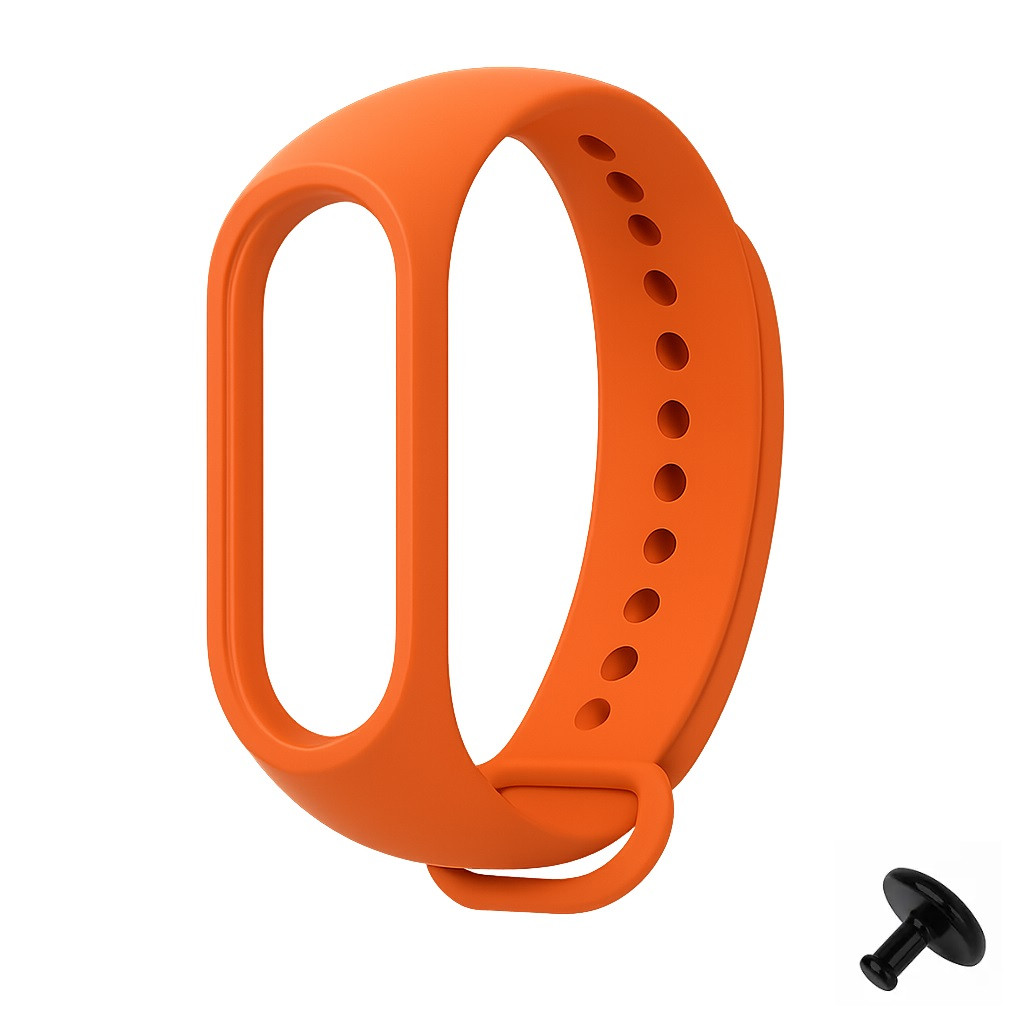 Ремінець Prime для Mi Band 3/4 силіконовий з металевою кнопкою, Orange