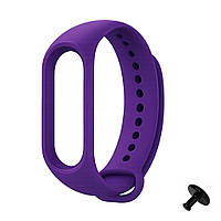Ремінець Prime для Mi Band 3/4 силіконовий з металевою кнопкою, Dark Purple