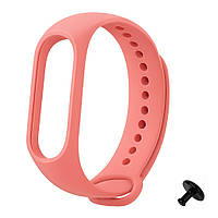 Ремінець Prime для Mi Band 3/4 силіконовий з металевою кнопкою, Coral Pink