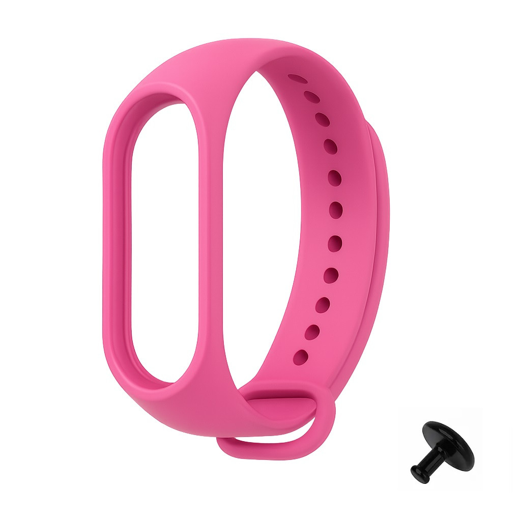 Ремінець Prime для Mi Band 3/4 силіконовий з металевою кнопкою, Pink