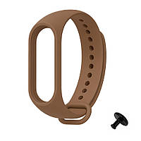 Ремінець Prime для Mi Band 3/4 силіконовий з металевою кнопкою, Brown