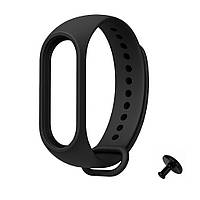 Ремешок Prime для Mi Band 3/4 силиконовый с металлической кнопкой, Black