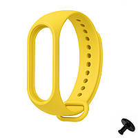 Ремінець Prime для Mi Band 3/4 силіконовий з металевою кнопкою, Yellow