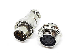 Роз'єм 16MF-5 контактів (5 pin) пара (Гніздо + штекер)