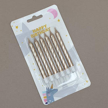 Набір свічок Шампань кручені - 6 шт