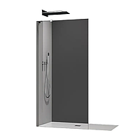 Душова перегородка Koer SR SP02-100x200-TR-07 Walk-In прозоре скло Easy Clean 8 мм, графіт (KR5397)