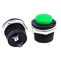 Кнопка без фіксації R13-507 16 мм 3 A / 250 V Зелена