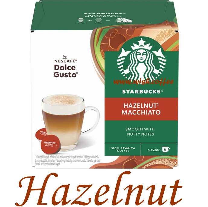 Кава в капсулах Дольче Густо — Dolce Gusto Starbucks Hazelnut Macchiato 100% Arabica (12 капсул = 6 порцій), фото 1