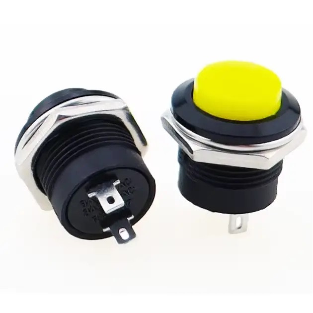 Кнопка без фіксації R13-507 16 мм 3 A / 250 V Жовта, фото 1