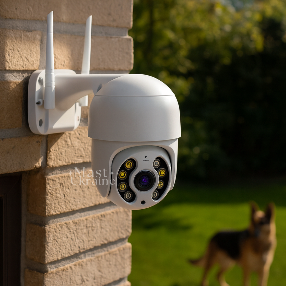 Камера відеоспостереження Wi-Fi 2Мп вулична поворотна з нічним баченням, звуком і керуванням з додатку Icsee Біла, A-8, фото 1