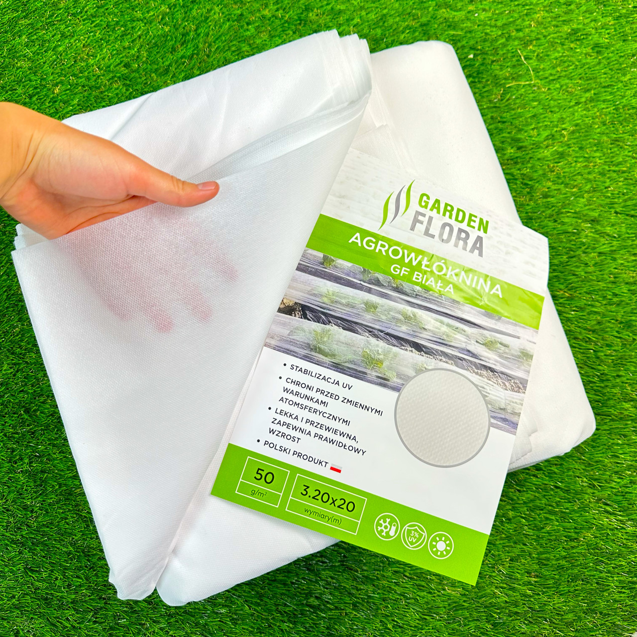 Агроволокно біле Пакетоване 50г/м2 3.20м х 20м Garden Flora - спанбонд від заморозків агроволокно укривне, фото 1