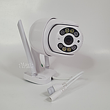 Камера відеоспостереження Wi-Fi 2Мп вулична поворотна з нічним баченням, звуком і керуванням з додатку Icsee Біла, A-8, фото 3