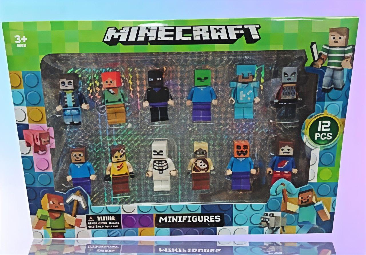 Набір магнітних фігурок 12 шт. Майнкрафт, міні-фігурка Minecraft, фото 1