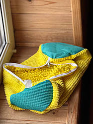 Сумка мішок для прання взуття, кросівок і делікатних тканин у пральній машині 39х19 см, жовтий