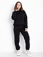 Спортивний костюм жіночий на флісі чорний, 46 8894