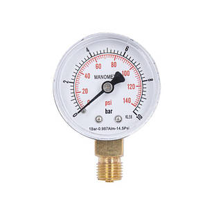 Манометр SD Plus 10 бар 1/4", нижнє підключення SD17010B