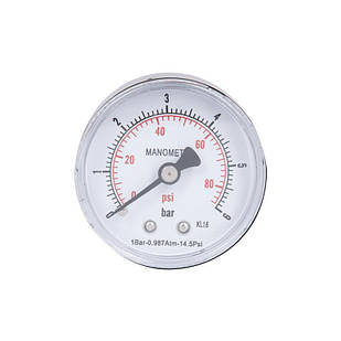 Манометр SD Plus 6 бар 1/4" , заднє підключення SD1716B