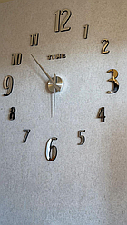 Великий настінний 3D годинник з об'ємними цифрами ZH1725 120 см Сірі