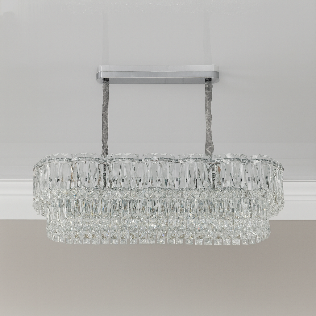 Люстра у довгу вітальню Diasha цоколь E14 ламп 10 шт колір Хром 310-800x300CH, фото 1