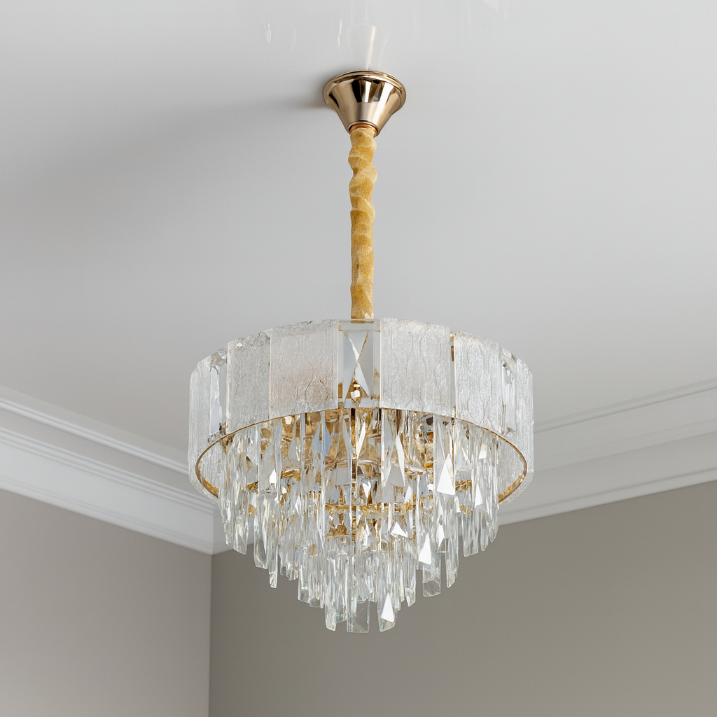 Люстра у класичному стилі Diasha цоколь E14 ламп 5 шт колір Золотистий 327-400GD, фото 1