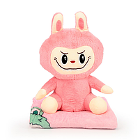 М'яка іграшка-плед, подушка 3 в 1 Лабубу 50 см Червоний ТМ COLORFUL HOME LAB2R, фото 8