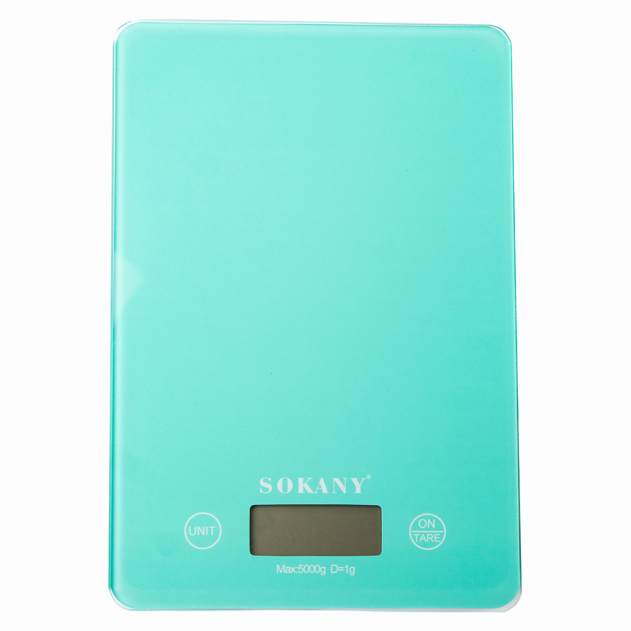 Ваги для кухні Sokany до 5 кг електронні на батарейках Lugi Бірюзовий SK-19027M, фото 1