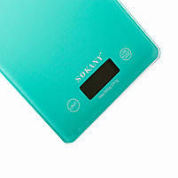 Ваги для кухні Sokany до 5 кг електронні на батарейках Lugi Бірюзовий SK-19027M, фото 2