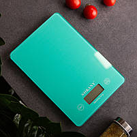 Ваги для кухні Sokany до 5 кг електронні на батарейках Lugi Бірюзовий SK-19027M, фото 4