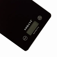 Ваги для кухні Sokany до 5 кг електронні на батарейках Чорні Lugi SK-19027B, фото 3