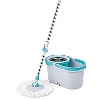 Комплект швабра з відром і віджимом, телескопічна ручка, мікрофібра для підлоги, набір для прибирання HP-35015-1, фото 2