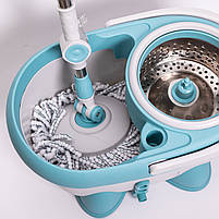 Комплект швабра з відром і віджимом, телескопічна ручка, мікрофібра для підлоги, набір для прибирання HP-35015-1, фото 6