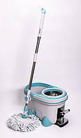 Комплект швабра з відром і віджимом, телескопічна ручка, мікрофібра для підлоги, набір для прибирання HP-35015-1, фото 7
