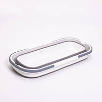 Складне відро-таз із пластику з силіконовими вставками для дому, дачі та подорожей HP-35015-2, фото 2