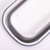 Складне відро-таз із пластику з силіконовими вставками для дому, дачі та подорожей HP-35015-2, фото 5