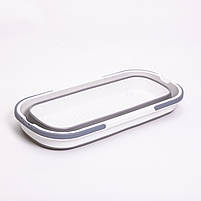 Складне відро-таз із пластику з силіконовими вставками для дому, дачі та подорожей HP-35015-2, фото 7