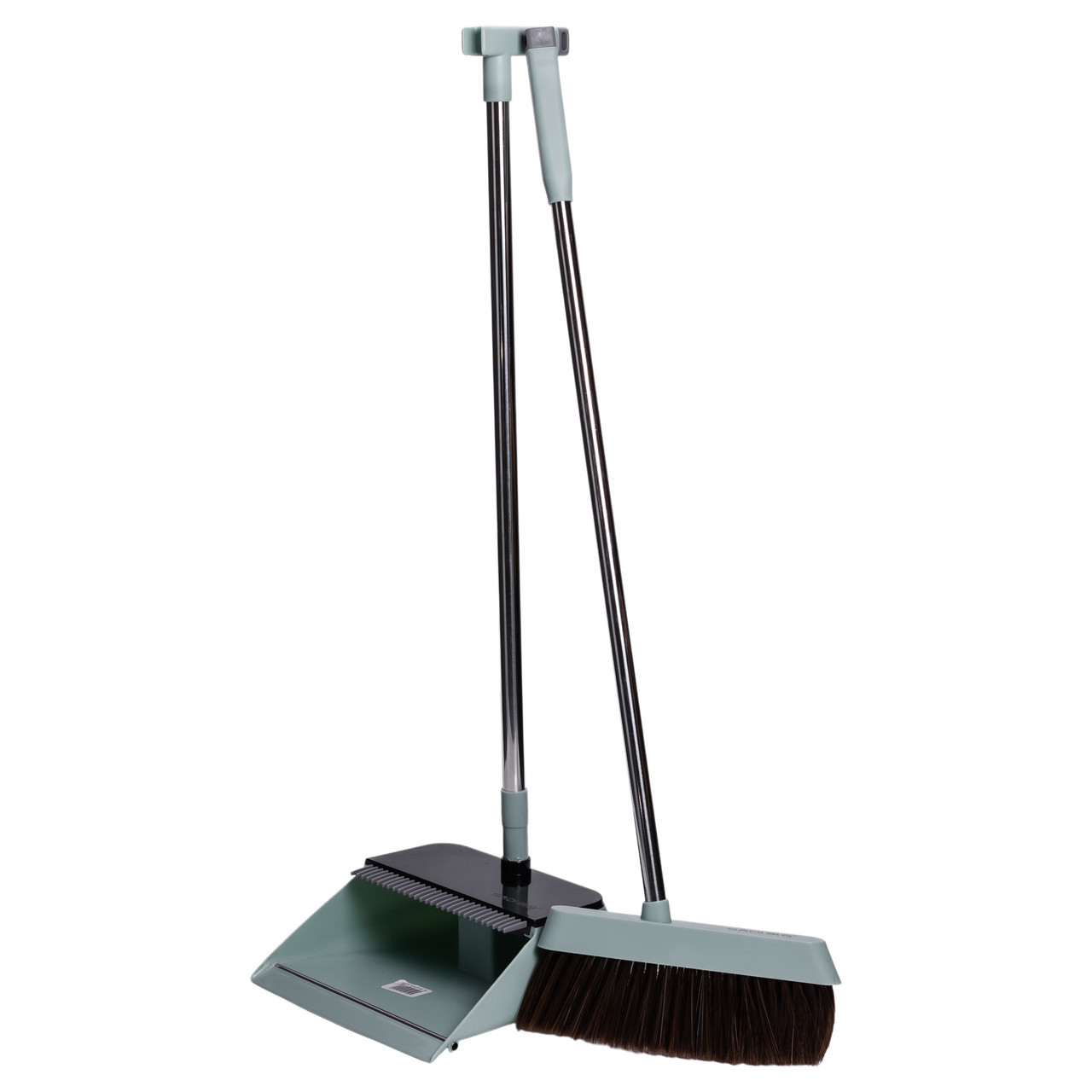 Комплект для прибирання віник (щітка) та совок на довгій ручці 26×24×103 (см) набір совок та щітка для підлоги Зелений, фото 1