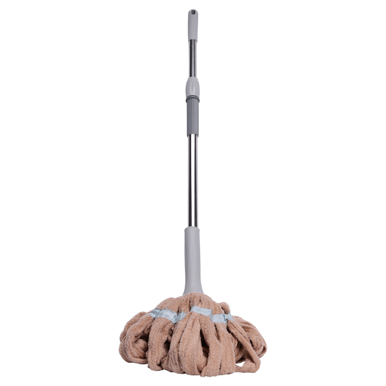 .Швабра телескопічна для миття підлоги універсальна мотузкова швабра з самовіджимом для прибирання Бежевий HP-35015-13BE, фото 1