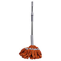 .Швабра телескопічна для миття підлоги універсальна мотузкова швабра з самовіджимом для прибирання Помаранчевий HP-35015-13O, фото 4