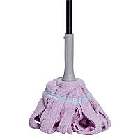 Швабра телескопічна для миття підлоги універсальна мотузкова швабра з самовіджимом для прибирання Фіолетовий HP-35015-13V, фото 2