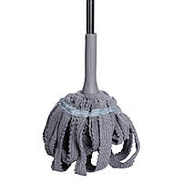 Швабра телескопічна для миття підлоги універсальна мотузкова швабра з самовіджимом для прибирання Сірий HP-35015-13G, фото 2