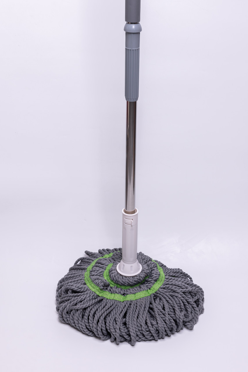 Швабра з самовіджимом з мікрофібри, універсальна, обертається на 360°, телескопічна ручка HP-35015-14, фото 1