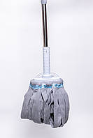 Швабра для вологого прибирання з круглою насадкою з міцних волокон і металевою ручкою, сумісна з відрами з віджимом HP-35015-17, фото 3